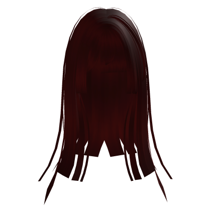 ♡ long hime emo goth moe anime hair [dark red] Roblox item