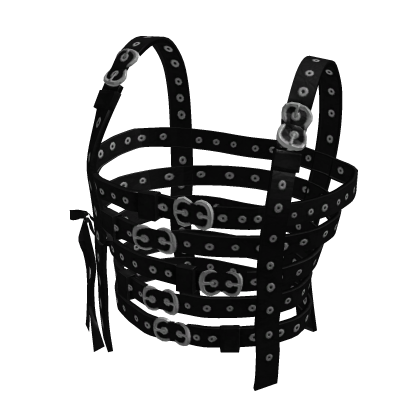 Gothic Emo Evade Black Cage Corset thumbnail
