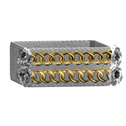 1.0 White Gold Y2K Flower Arm Bracelet Dual Chain Roblox item