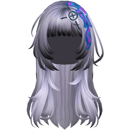 Light Blue Heatwave Crosshair Punk Flowy Girl Hair