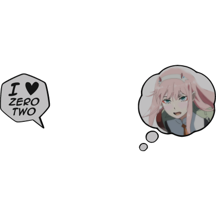 Zero Two Thinking Bubble + I Love Text Roblox item