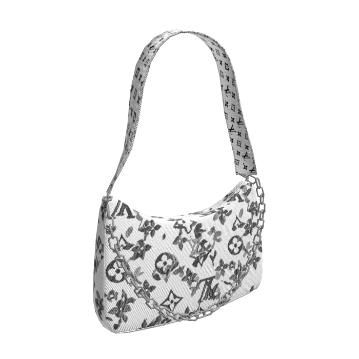 White Y2K Designer Monogram Shoulder Purse