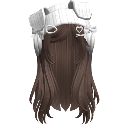 Soft Hair w/ Cute Puppy Beanie (Brown) Roblox item
