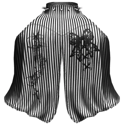 ♱ emo flowy striped spiked dress in black & white Roblox item