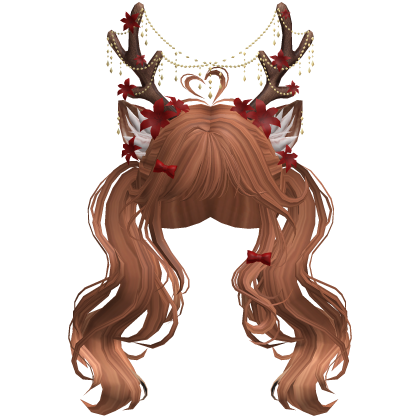 Ethereal Christmas Fairy Fawn Pigtails w/ Antlers