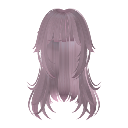 light pink wavy cute anime hair w/ bow and bangs Roblox item