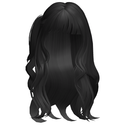 Soft Cutesy Wavy Hair w/ Fringe Bangs (Black) Roblox item