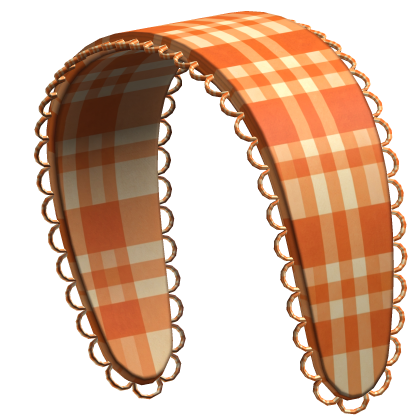 fall lacy autumn cute orange plaid headband Roblox item