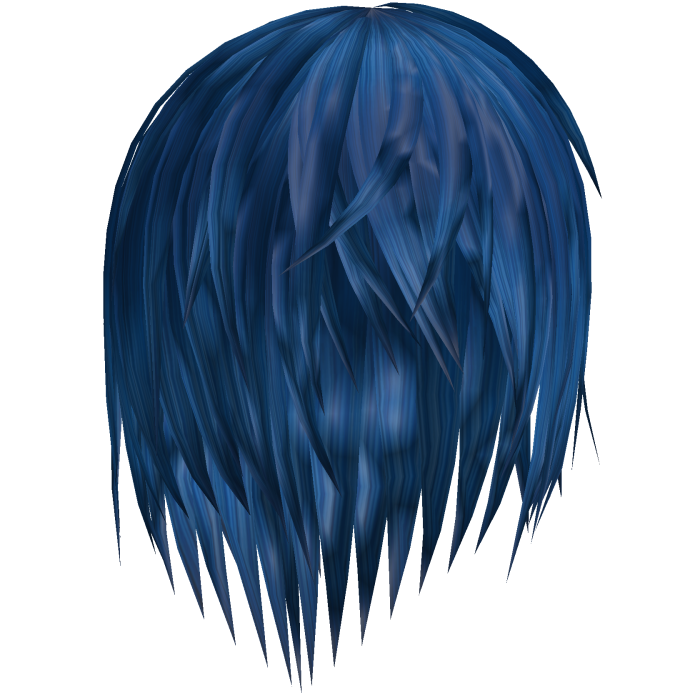 blue wet emo hair 