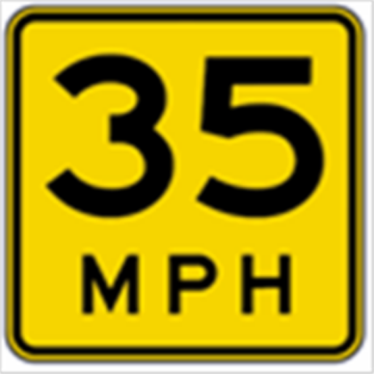 small 35mph sign Roblox decal