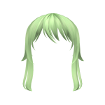 Flowy Anime Bangs in Sage Green