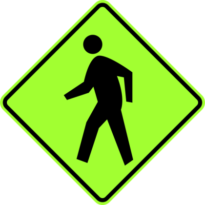 Pedestrian Sign Flourescent Roblox decal