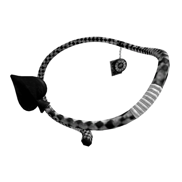 Wonderland Harlequin Jester Cat Tail (Black)