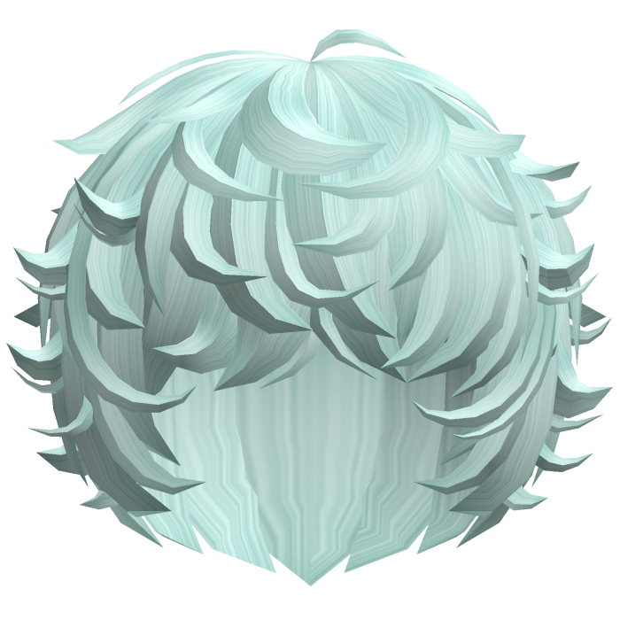 cute kawaii cyan messy swirly curly fluffy hair
