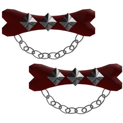 Vkei Alt Emo Moe Scene Chained Studded Red Bone
