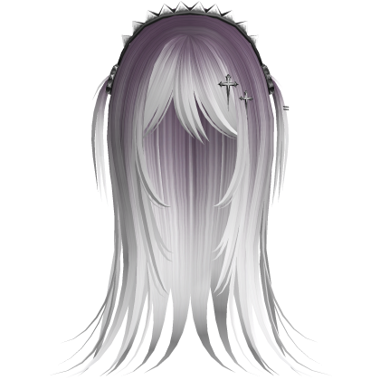 Vampire Goth Wispy Long Hair Ash Purple Roblox item