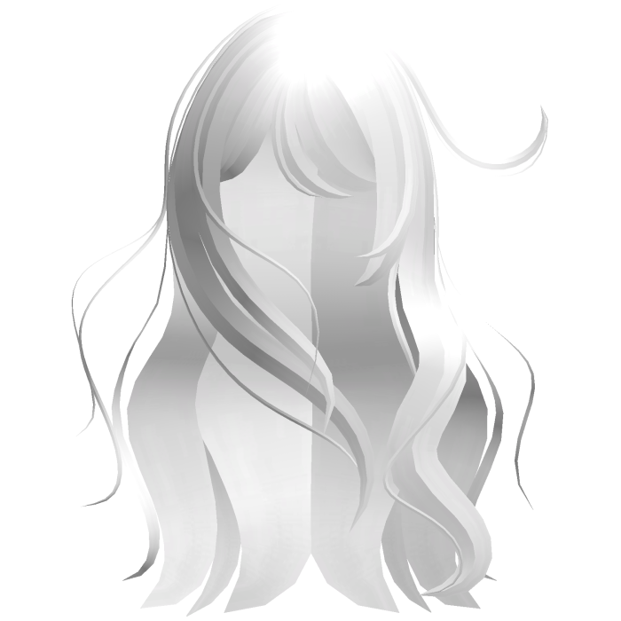 ♡ windy anime girl messy long hair (white)