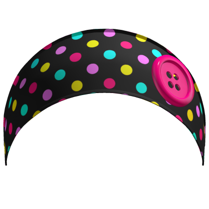 Confetti Gyaru Polka Dot Button Black Headband