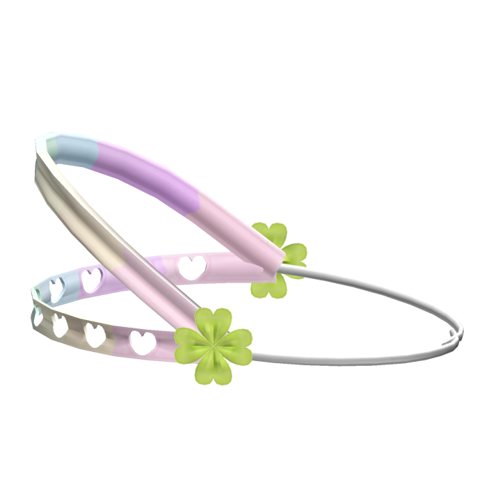 ♡ cute kawaii clover braces headgear in rainbow