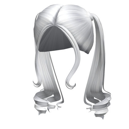 -',ৎ High Curly Fairytale Pigtails in White