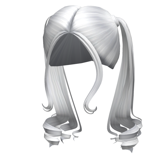 -',ৎ High Curly Fairytale Pigtails in White
