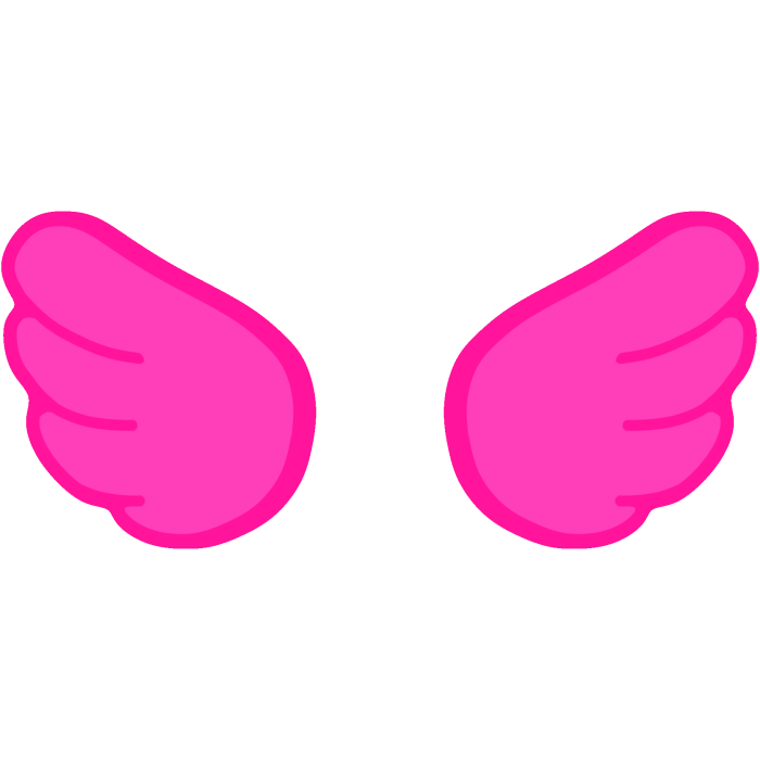 ♡ Cute Glowing Chibi Angel Wings Hot Pink