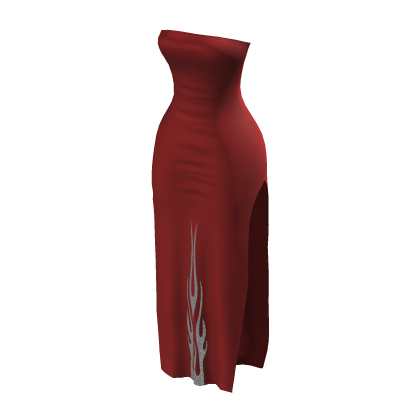 BB Red Sparkle Flame Slim Side Slit Slip Dress