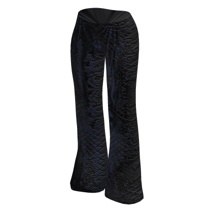 Limited Velour Lace Applique Pants | Navy thumbnail