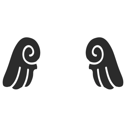 ♡ Cute Chibi Sticker Angel Wings in Black