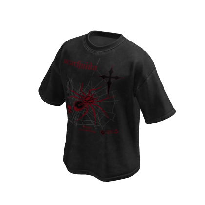 Spider Black Wash Oversized Shirt