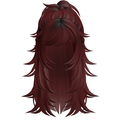 Y2K Messy Half Up Hair (Red) Roblox item