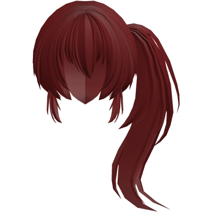 fluffy moe anime long side pony red