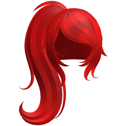 Cute High Ponytail Hair Girl Bangs Red Roblox item