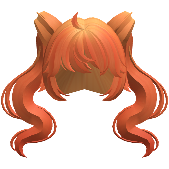 flowy magical girl swirly ponytails orange