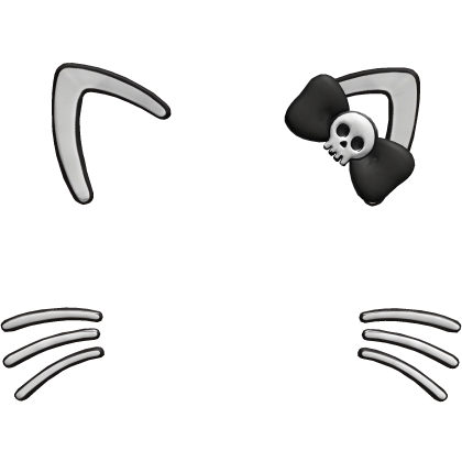 cute skull bow cat filter