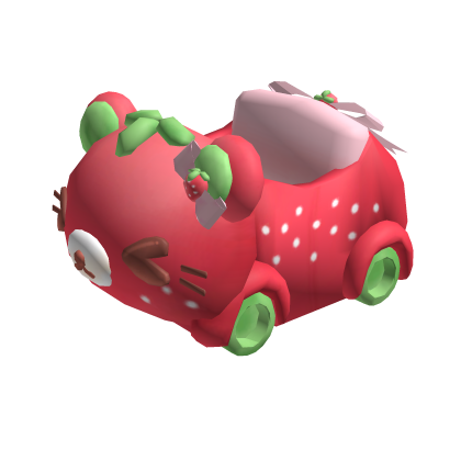 Kawaii Strawberry Kitty Bow Pink Car🍓