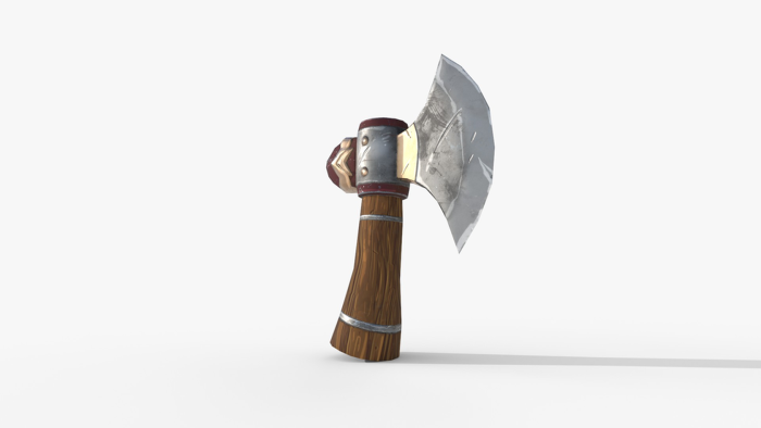Stylized Fantasy Battle Axe - Low Poly Game Ready  preview 2