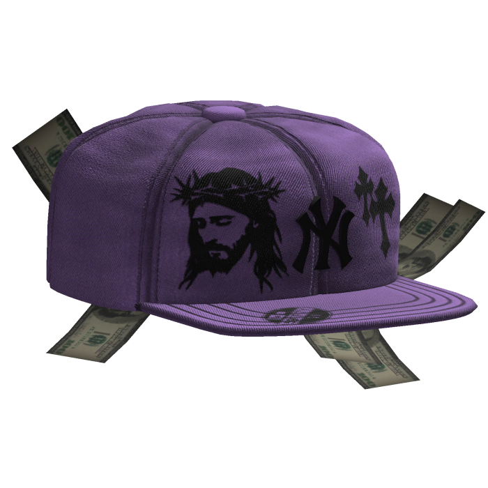Sideswept Fitted Purple Money Cap