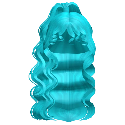 Curly Side Ponytail (Ocean Blue) | Roblox Item - Rolimon's