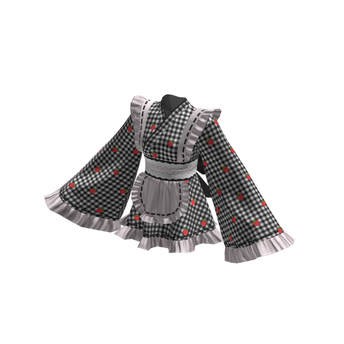☁️ Kawaii Strawberry Maid Yukata (Black)