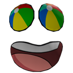 Cartoony Beach Ball Face