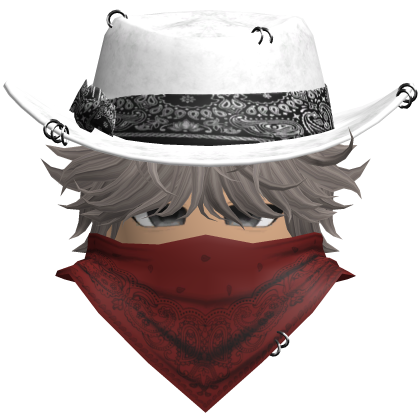 Gothic Cowboy Bandit w/ Neckscarf & Cowboy Hat