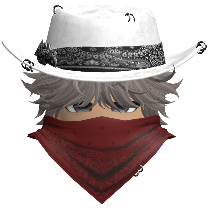 Gothic Cowboy Bandit w/ Neckscarf & Cowboy Hat