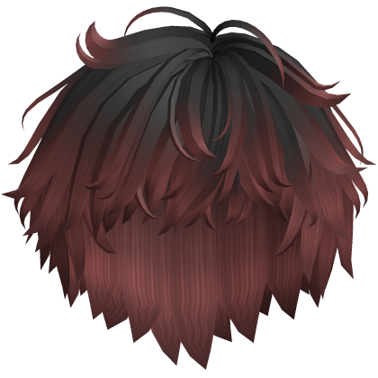 Cool Messy Anime Boy Hair (Black & Red) Roblox item