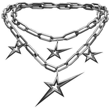 Stars Stacked Chains Silver Goth Y2K  Roblox item