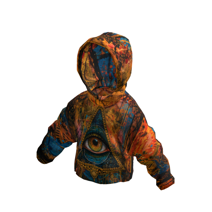 Hoodie Eye Orange Y2k