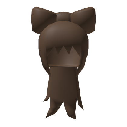Low Poly Bow Ponytail Brown