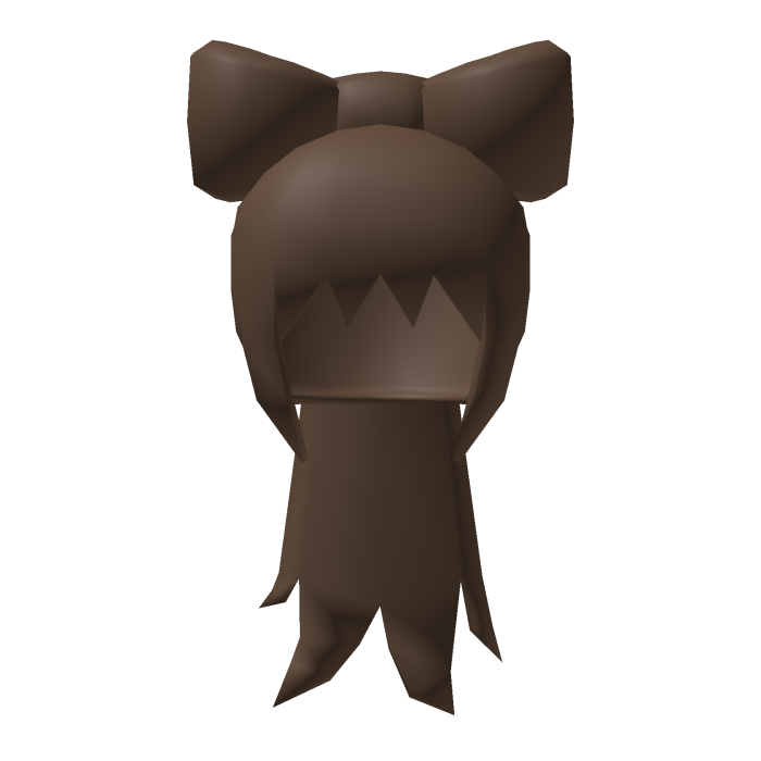 Low Poly Bow Ponytail Brown