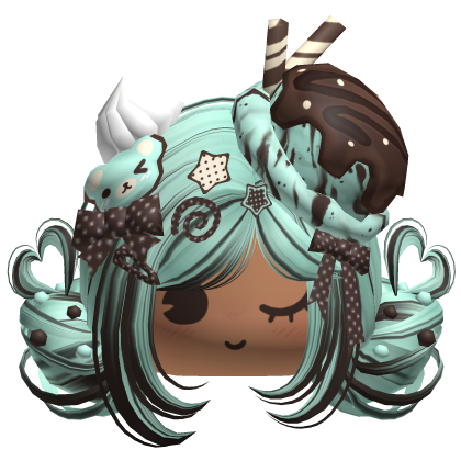 ♡ Ice Cream Girly Buns (Mint Choco)