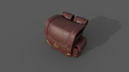 Stylized Leather Messenger Bag - Game Ready PBR preview 3